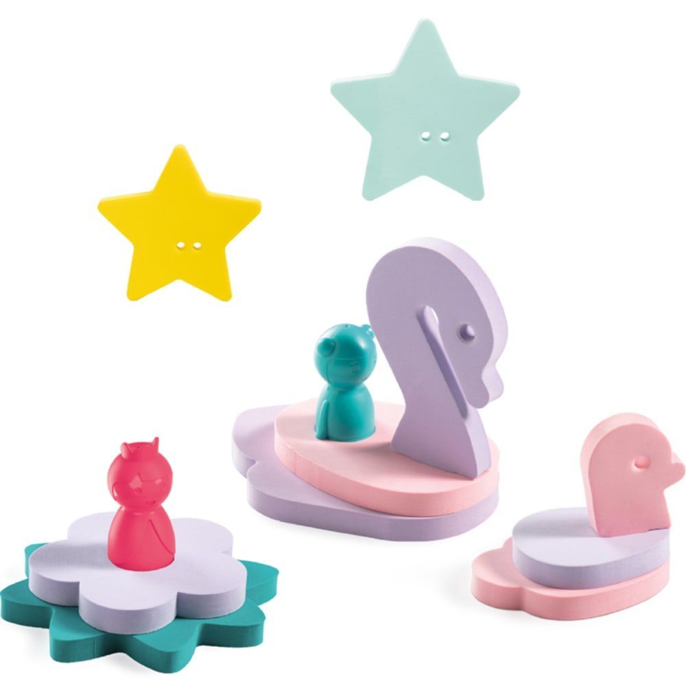 Puzzle de bain en mousse friends La mare enchantée (12 blocs) (Quut) - Image 1