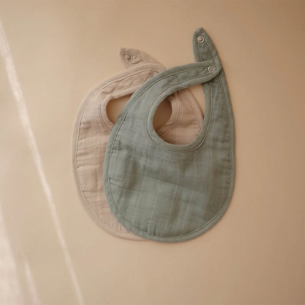 Lot de 2 bavoirs en mousseline (Mushie) - Image 2