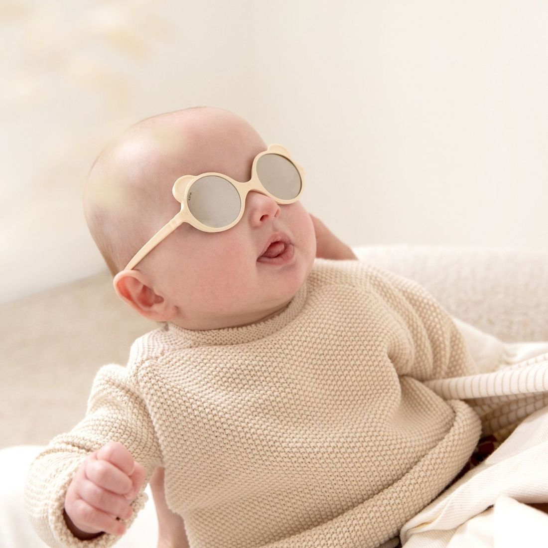 KI ET LA - Lunettes de soleil Ourson Crème (0-12 mois)
