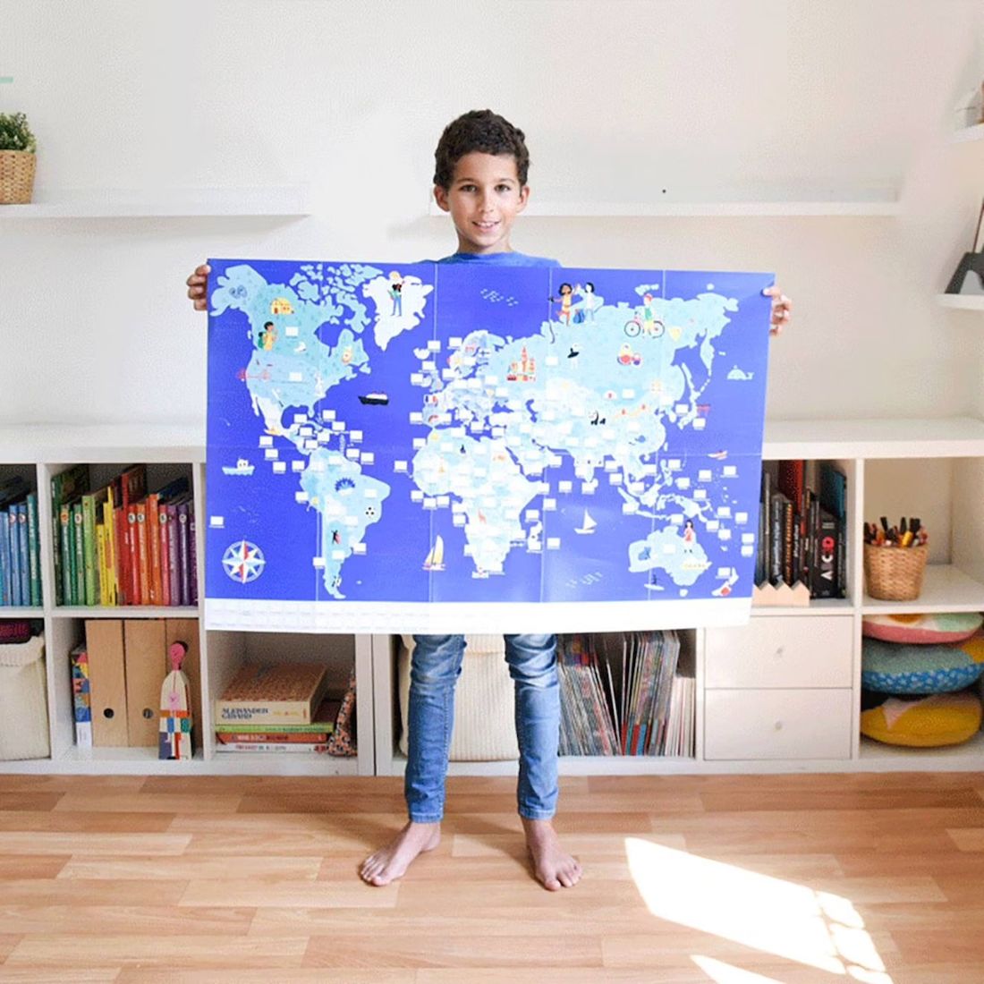 Poppik - Poster Géant 200 Stickers Drapeaux Multicolore