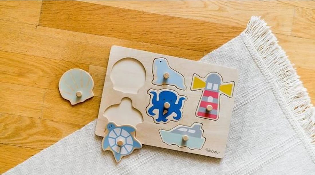 Puzzle À Encastrer Océan En Bois Bois (Kindsgut) - Couverture