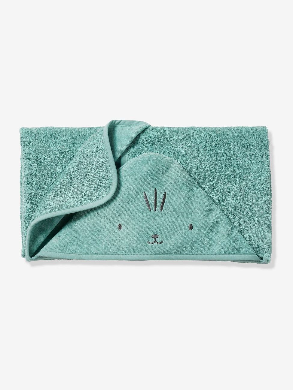 Cape de bain / Serviette à capuche Bébé et Enfant, avec coton recyclé vert (Vertbaudet) - Couverture