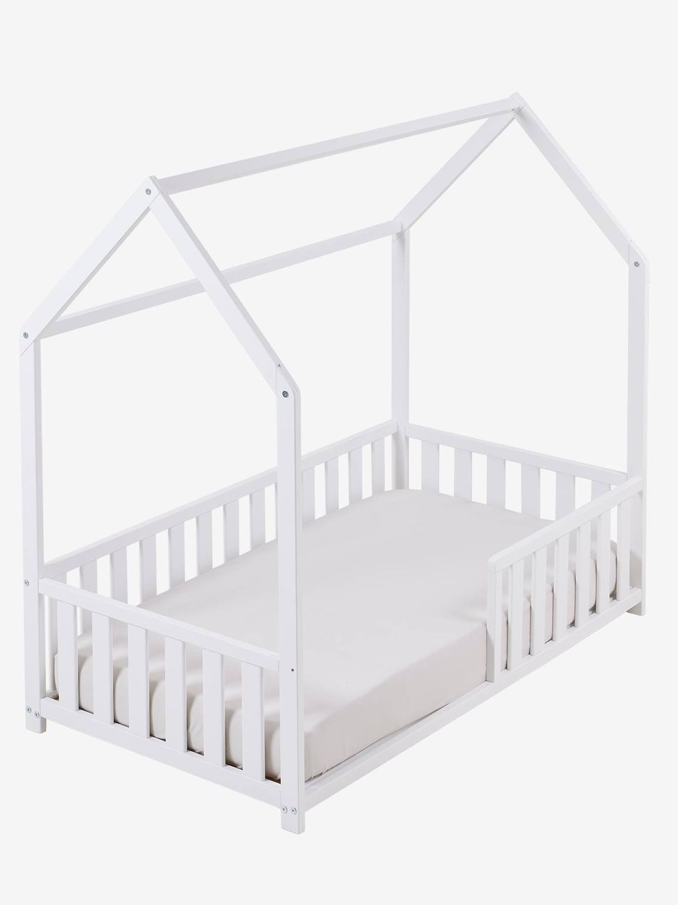 Lit enfant cabane 70x140 cm blanc (Vertbaudet) - Couverture
