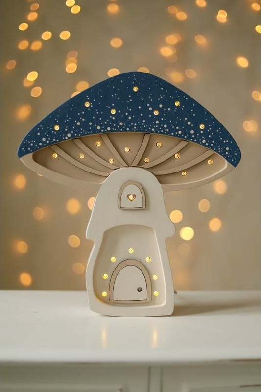 Lampe veilleuse maison champignon bleu (Little Lights) - Couverture
