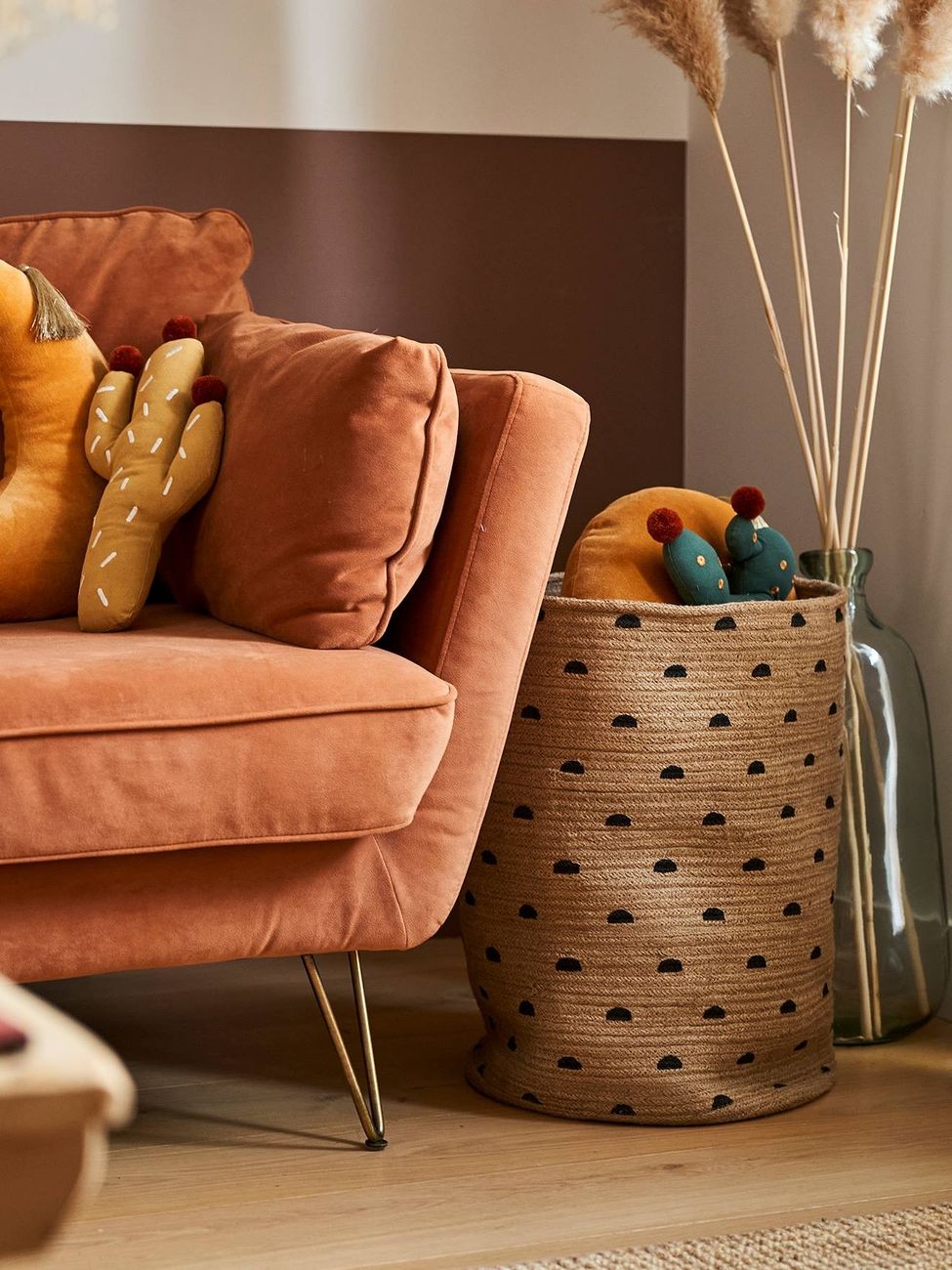 Panier de rangement XL en jute Ethnique naturel (Vertbaudet) - Couverture