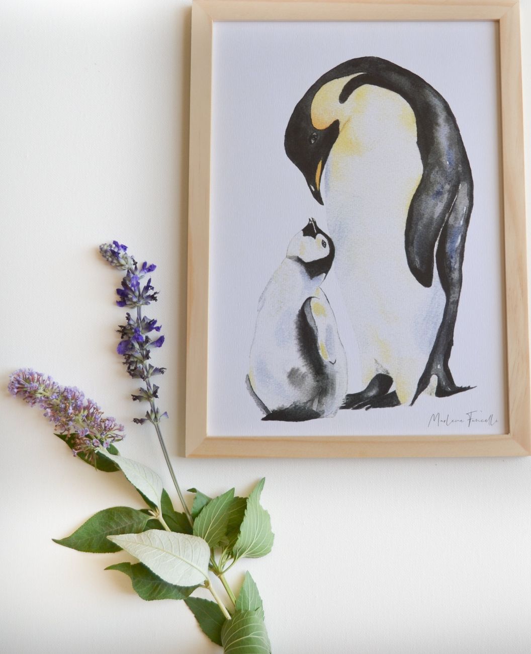 Affiche famille pingouin aquarelle pour chambre bébé et enfant (Les Aquarelles de Marlène) - Couverture