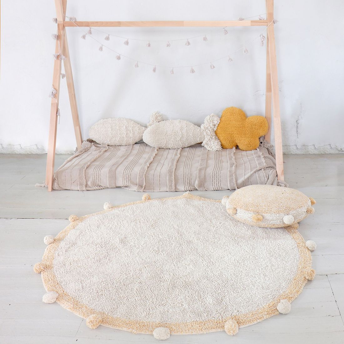 Tapis lavable Bubbly natural miel (120 cm) (Lorena Canals) - Couverture