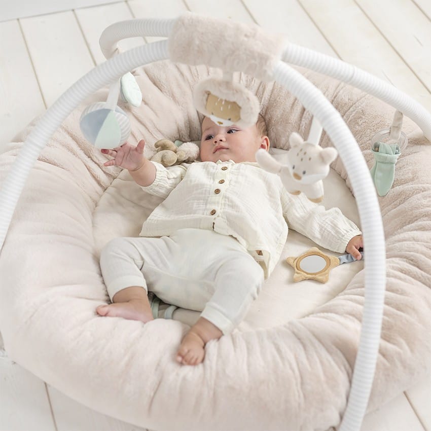 Tapis d'éveil pouf avec arches Ernest & Oli - Flo - Beige (Nattou) - Couverture