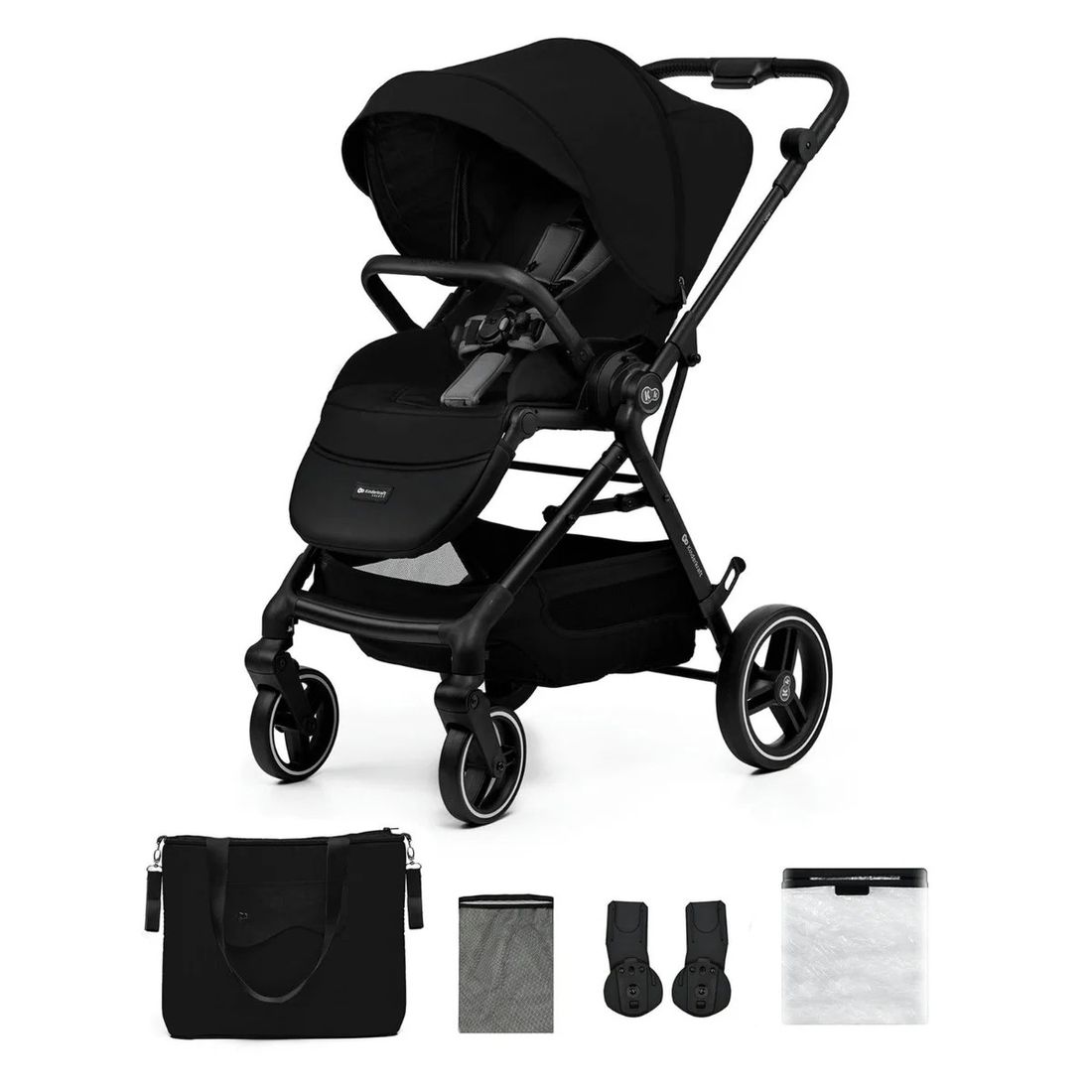 Poussette Avec Nacelle Et Accessoires Noir (Kinderkraft) - Couverture