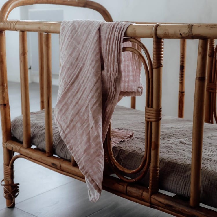 Pack 2 langes en coton bio rose poudré (Natruba) - Couverture