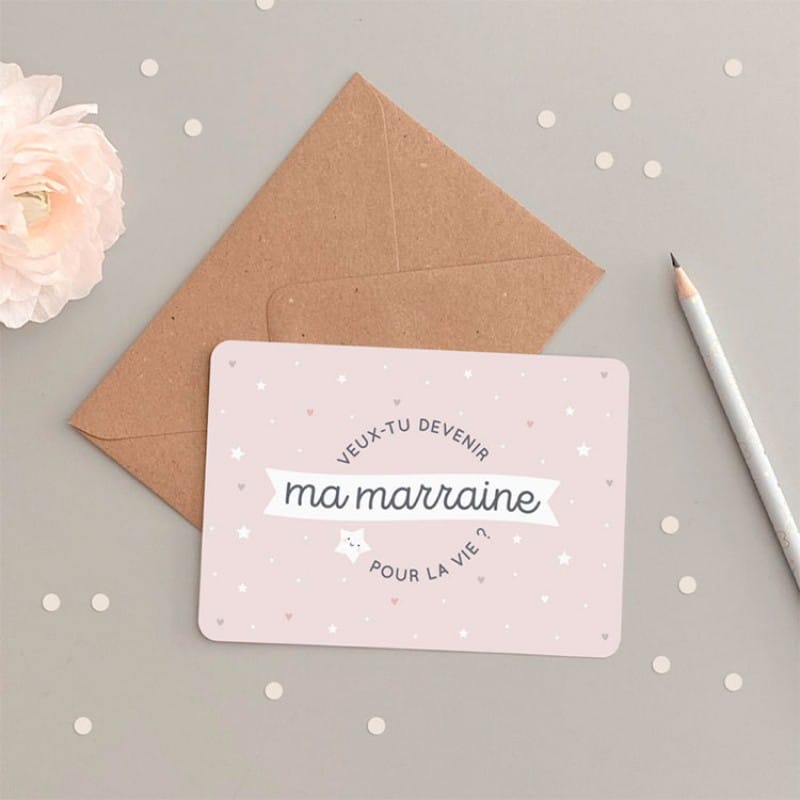 Carte demande Veux-tu devenir ma marraine (Zü) - Couverture