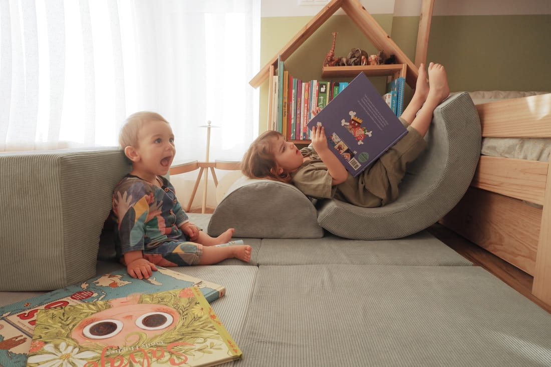 Ensemble de psychomotricité Montessori en velours côtelé turquoise (RNT by Really Nice Things) - Couverture