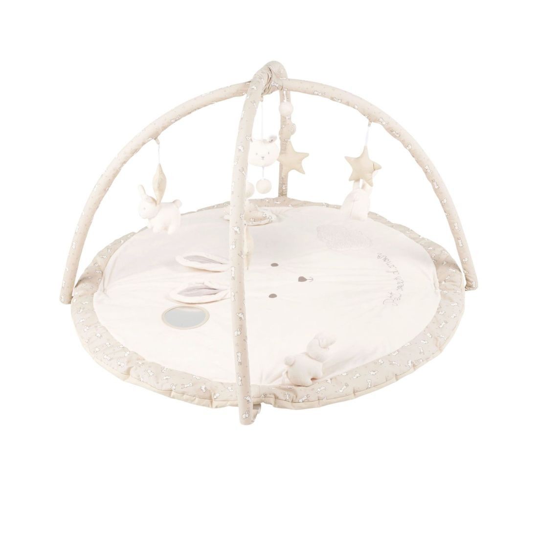 Tapis d'éveil bébé rond écru, blanc et taupe D90 (Maisons du Monde) - Couverture