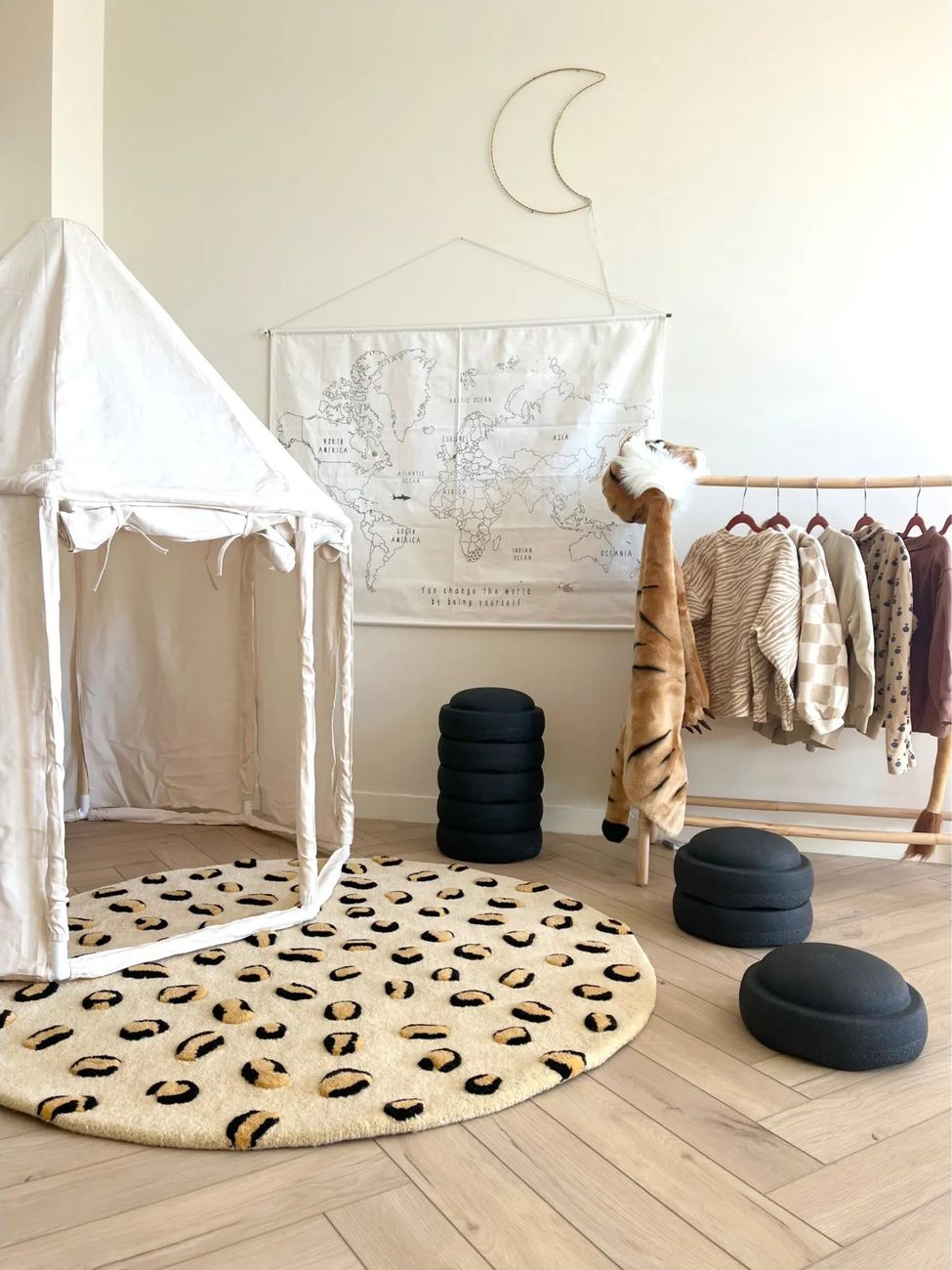 Maison Deux - Tapis rond Lépoard en laine (Maison Deux) - Couverture