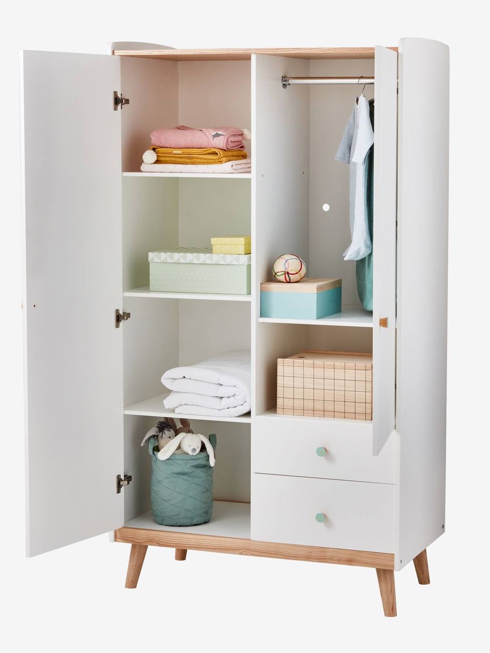Armoire 2 portes CONFETTI blanc (Vertbaudet) - Couverture