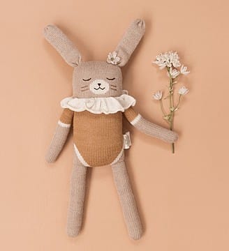 Grand Doudou Lapin - Maillot Ocre (Main Sauvage) - Couverture