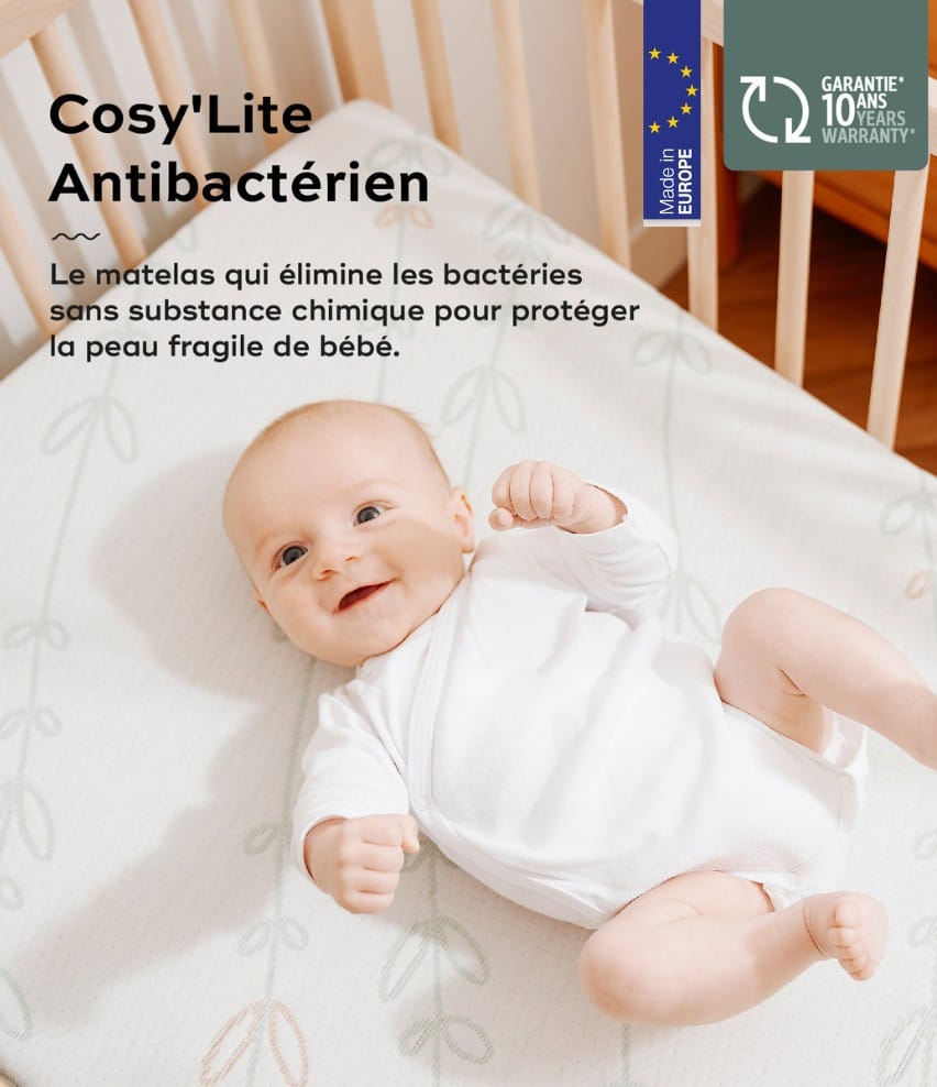Matelas Bébé Protection Antibactérienne Naturelle - COSY'LITE (Babymoov) - Couverture