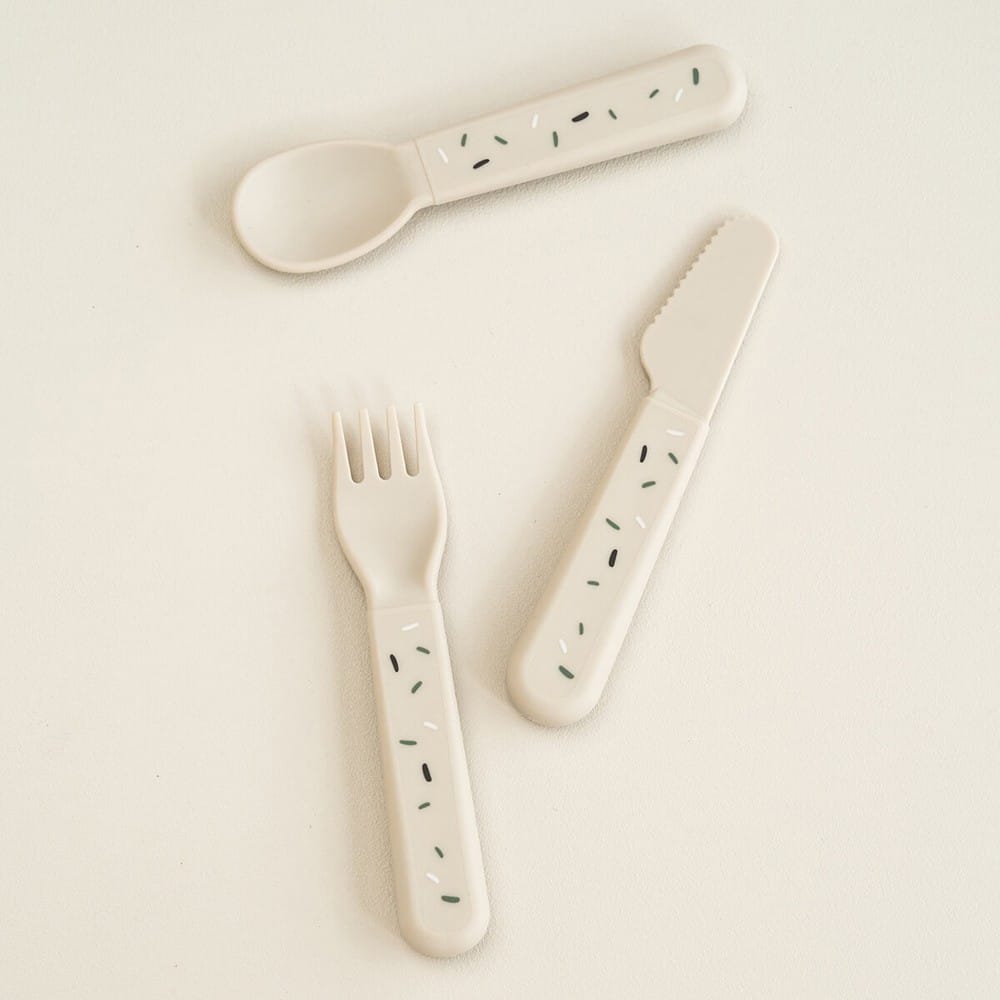 Set de 3 couverts Foodie Confetti sable - Ecru (Done by deer) - Couverture