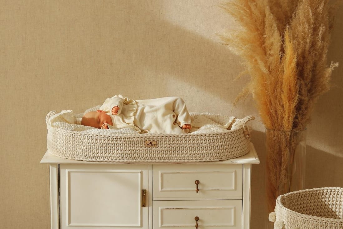 - Panier à Langer Crochet avec Matelas - Naturel - Naturel (Mon Lit Cabane) - Couverture