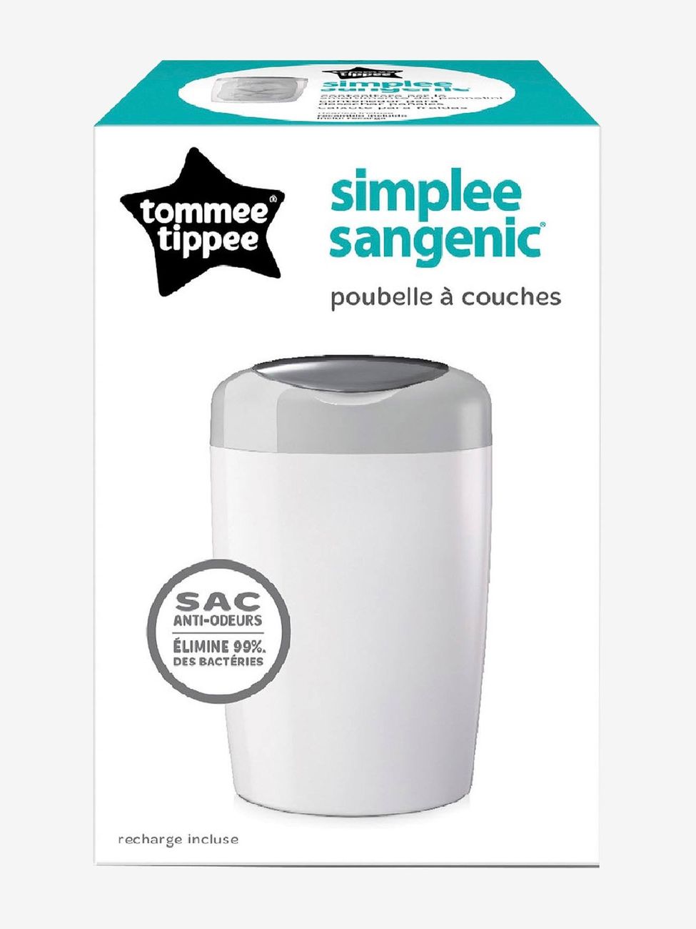 Poubelle à couches Simplee Tommee tippee SANGENIC gris (Tommee Tippee) - Couverture