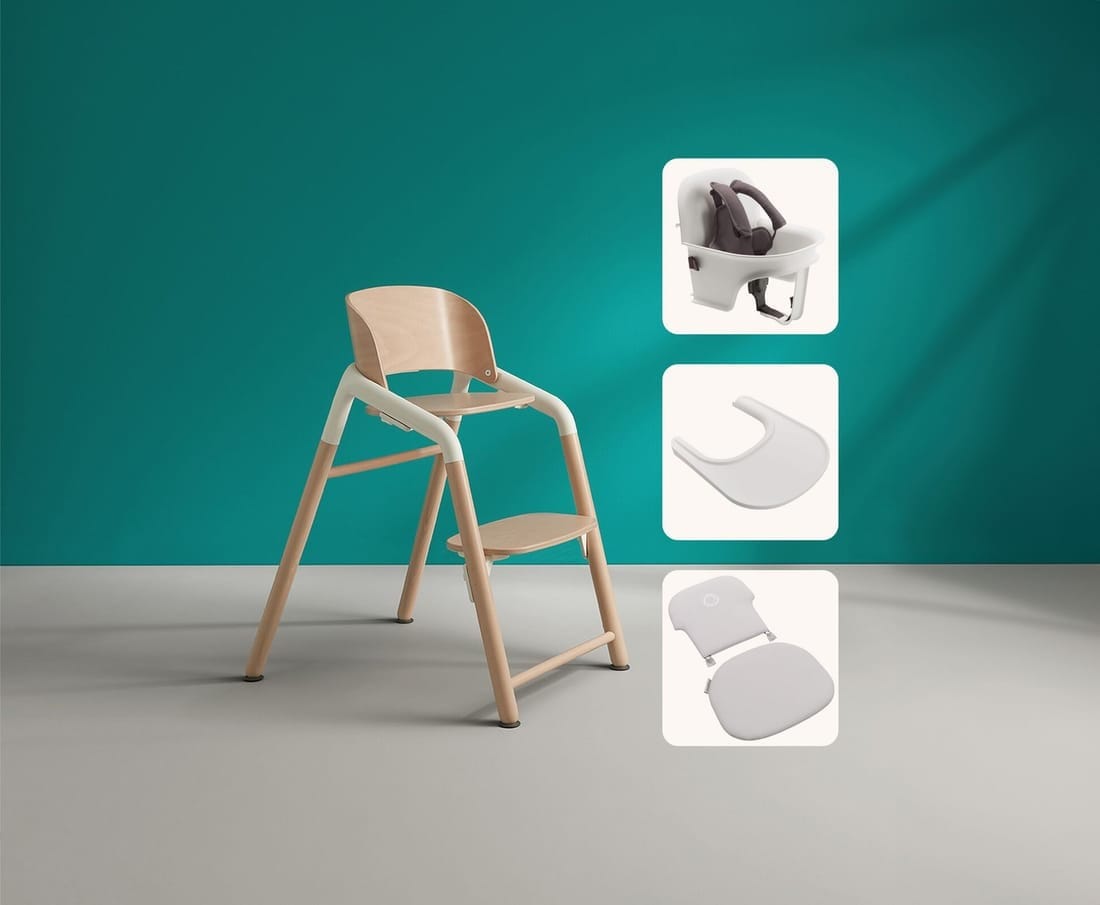 Pack Chaise Haute Bugaboo Giraffe + Babyset + Tablette - Bois Neutre et Blanc (Bugaboo) - Couverture