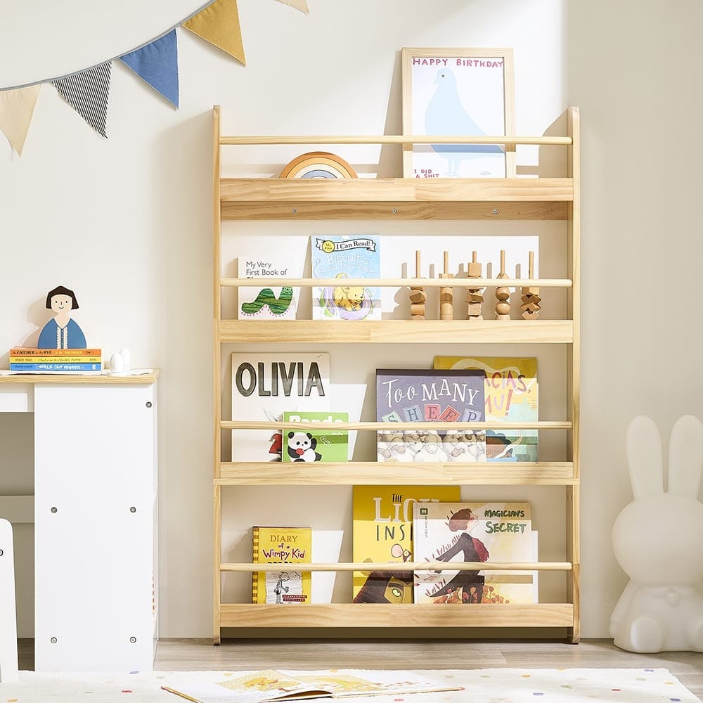 Bibliothèque enfant à 3 étagères 80x12x118cm (SoBuy) - Couverture