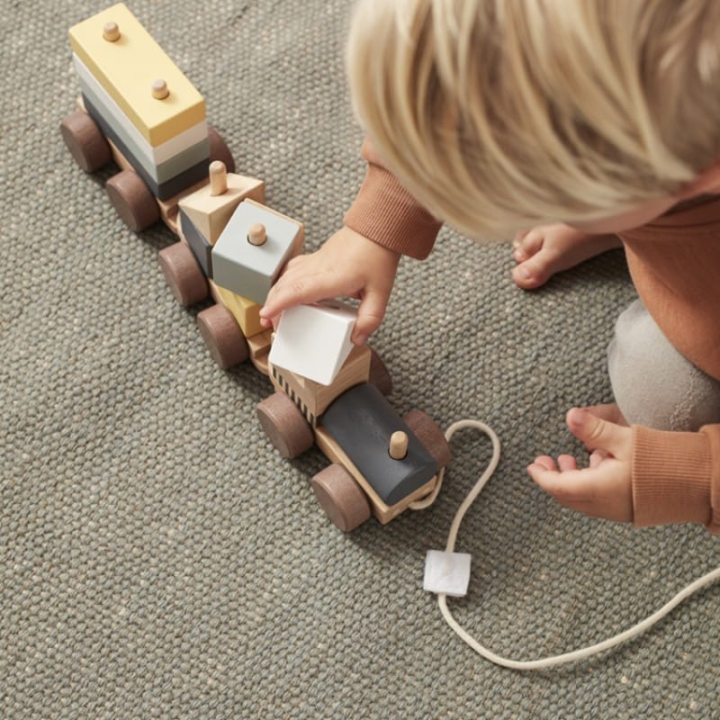 Kid's Concept - Train avec cubes empilables en bois (Kid's Concept) - Couverture