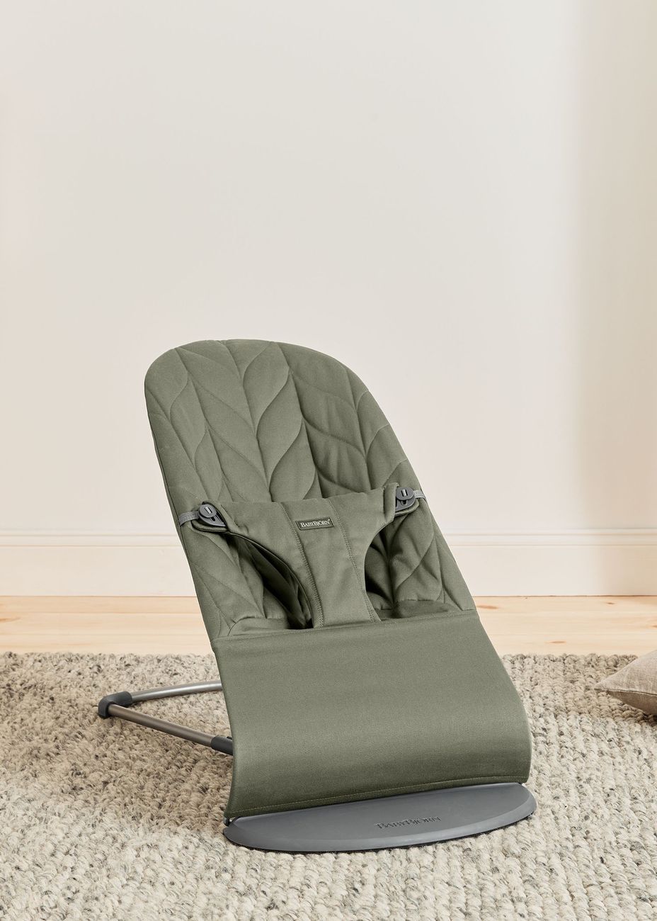 BabyBjörn - Transat Bliss - Vert foncé / Tissé, matelassage Pétale / Gris foncé