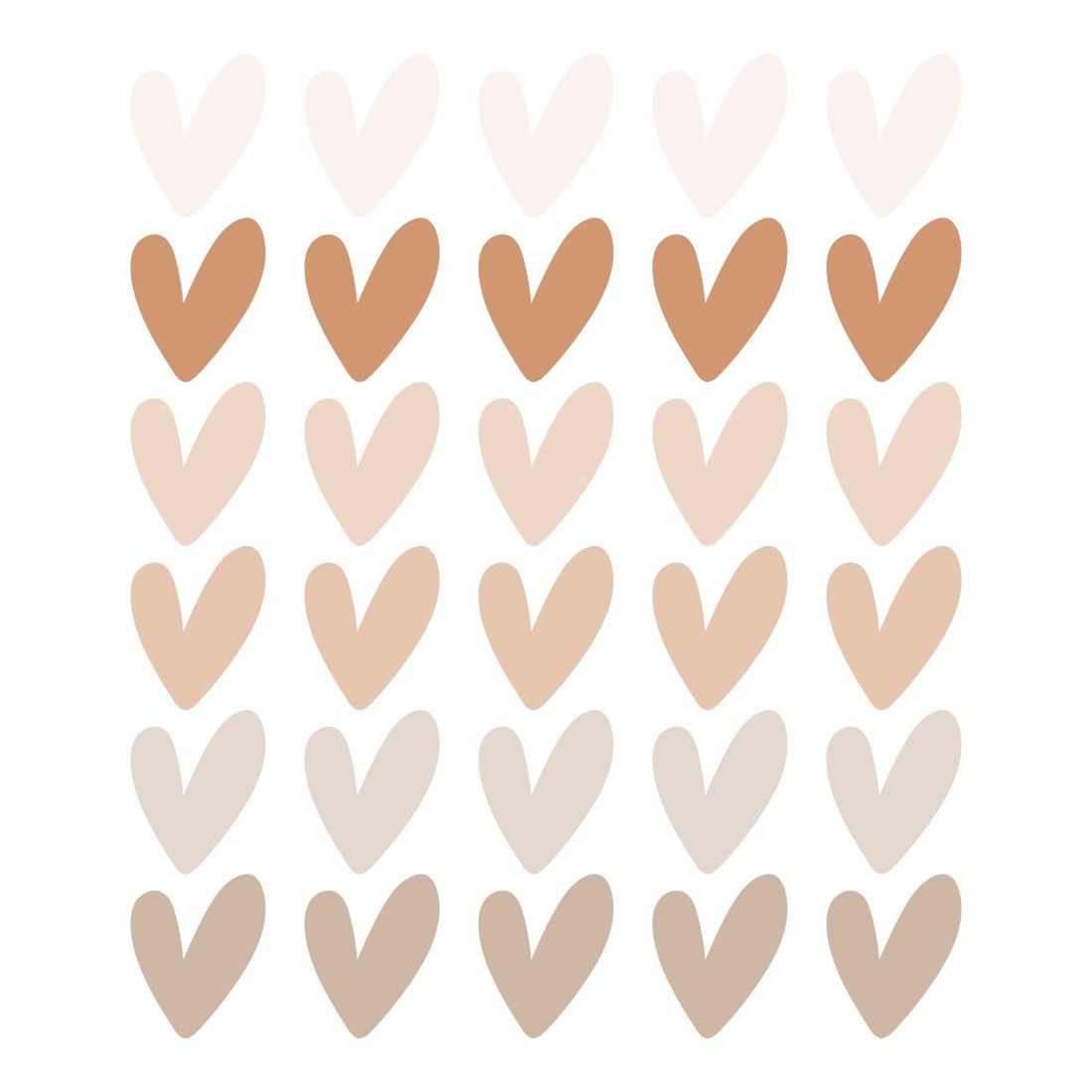 Stickers mureaux en vinyle petits coeurs marron et beige (Decochic) - Couverture