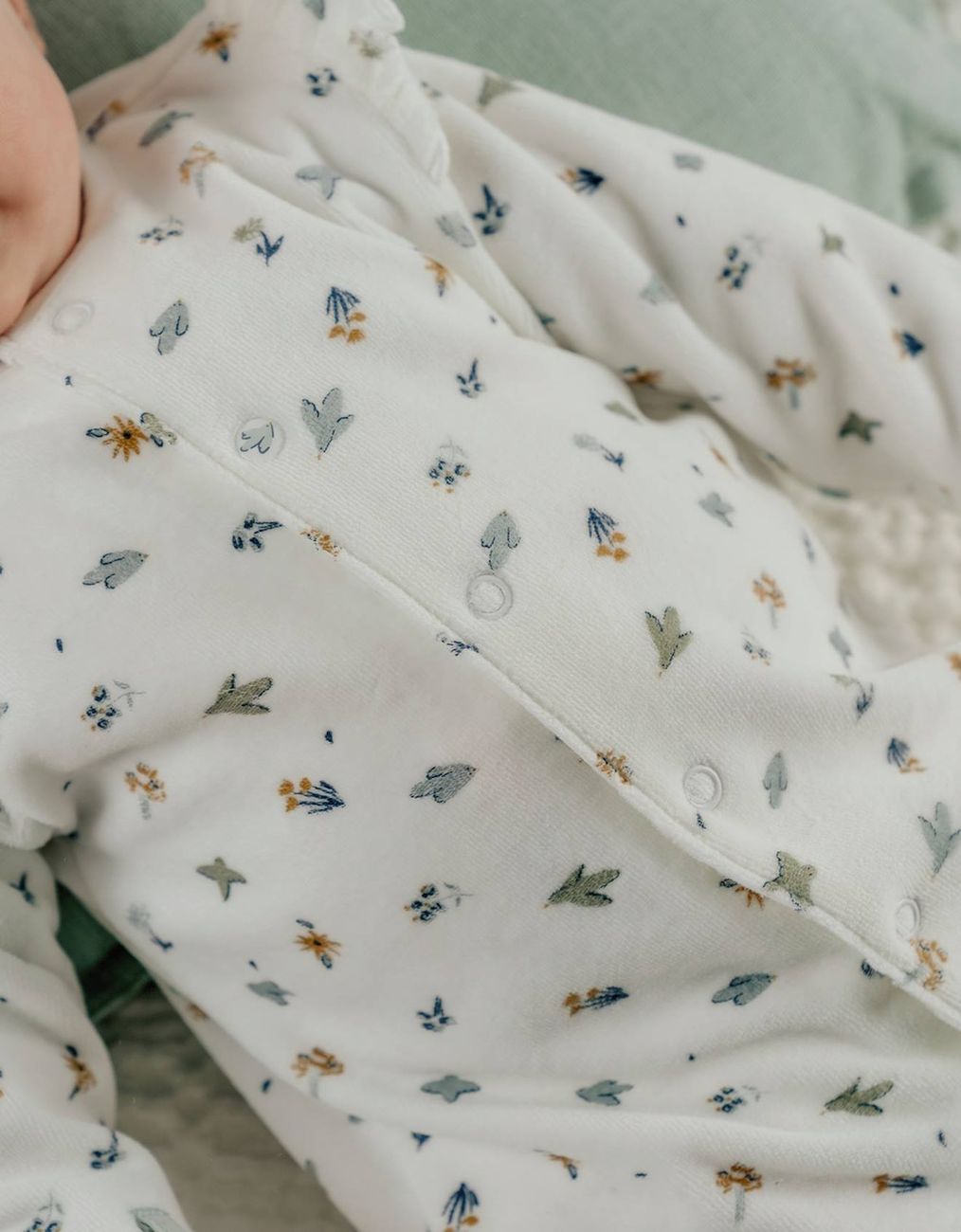 Pyjama Bébé En Velours Imprimé Oiseau Blanc (Noukie's) - Couverture