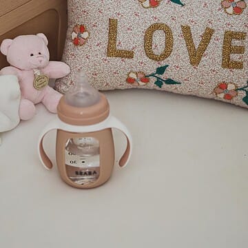 Biberon Verre d'Apprentissage 2-en-1 Old Pink - 210 ml (Béaba) - Couverture