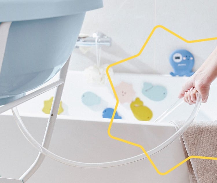 Pied de baignoire + tuyau gris (Badabulle) - Couverture