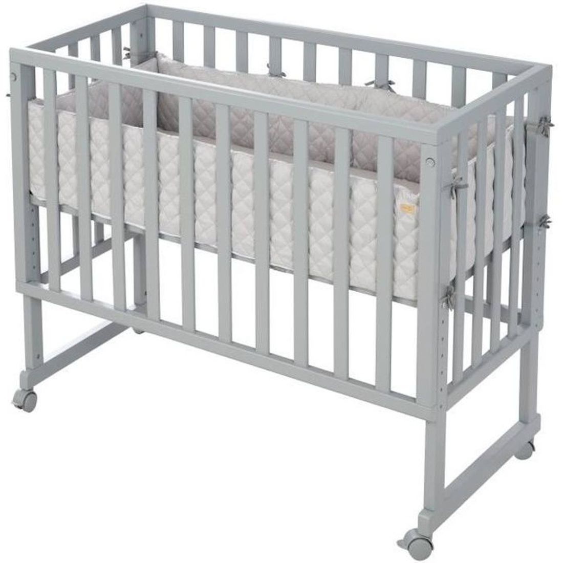 Berceau cododo 90x45 avec matelas & tour de lit en bois taupe (Roba) - Couverture