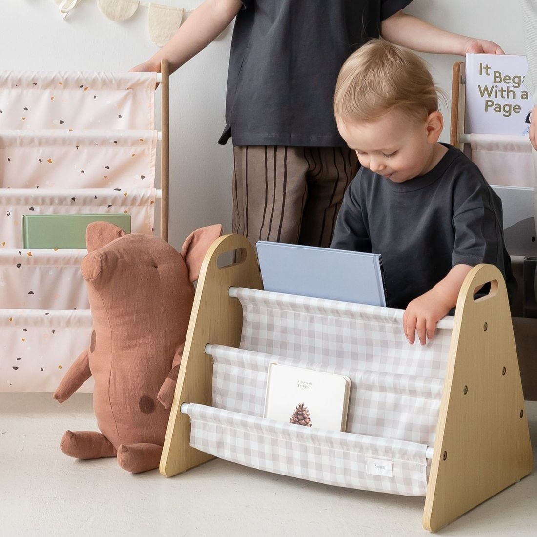 Bibliothèque double face Vichi Beige (3 sprouts) - Couverture