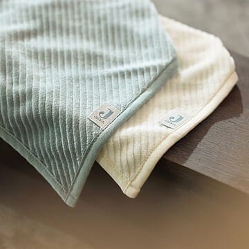 Lot de 2 Bavoirs Bandana Velvet Rib - Sea Green & Ivory (Jollein) - Couverture