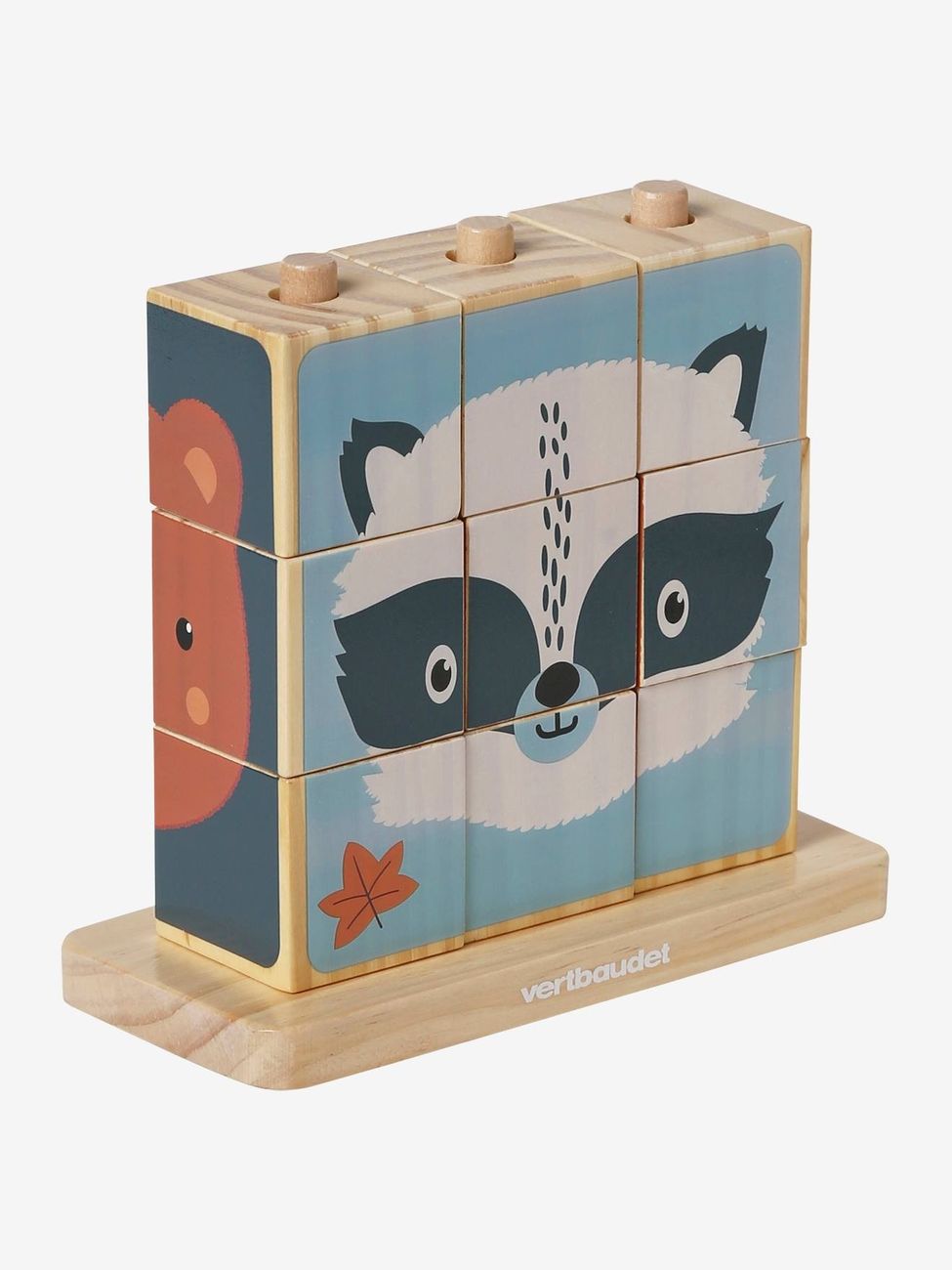 Puzzle de cubes à empiler en bois FSC® bois (Vertbaudet) - Couverture