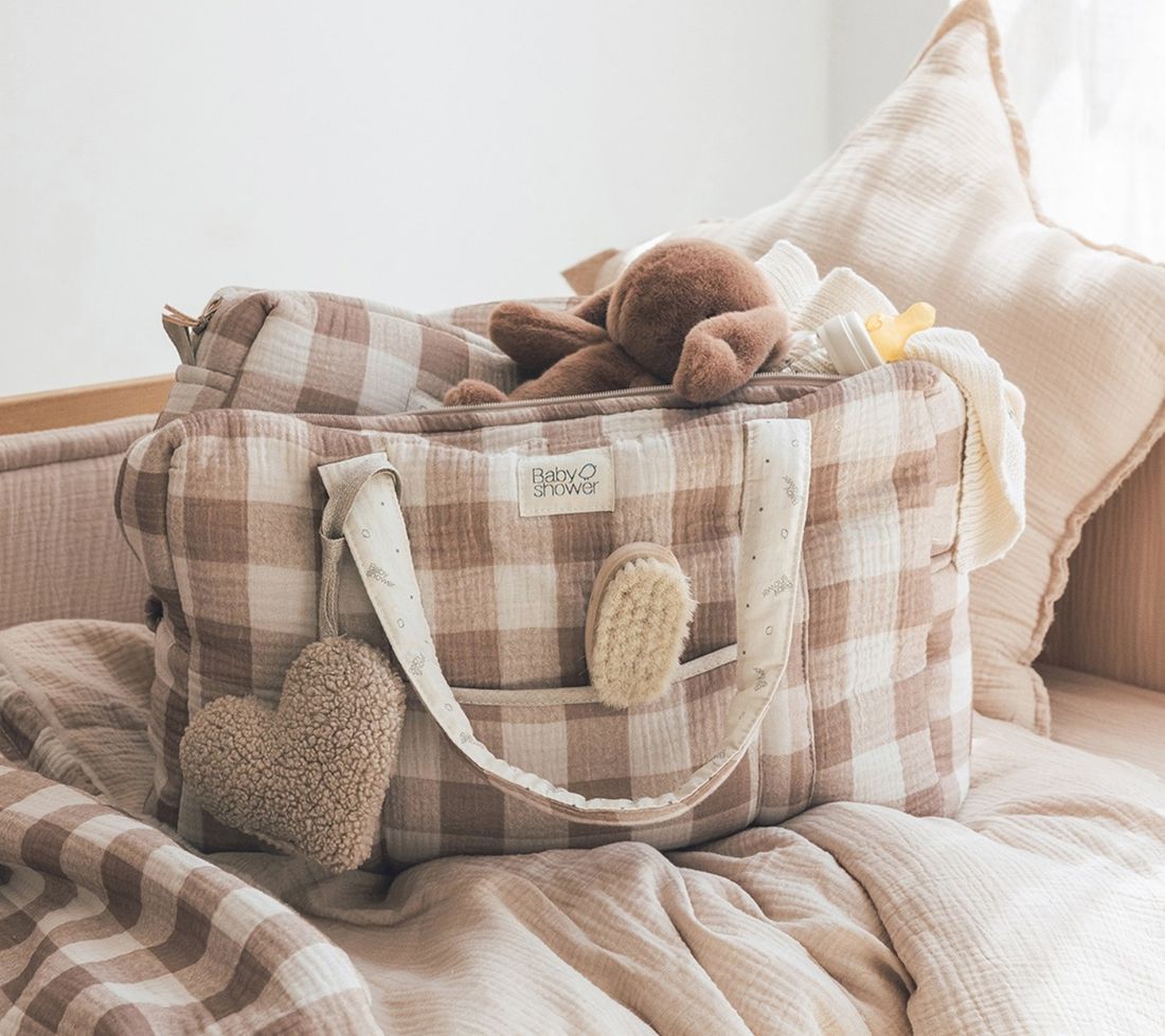 Sac de maternité Camila Vichy Caramel (Babyshower) - Couverture