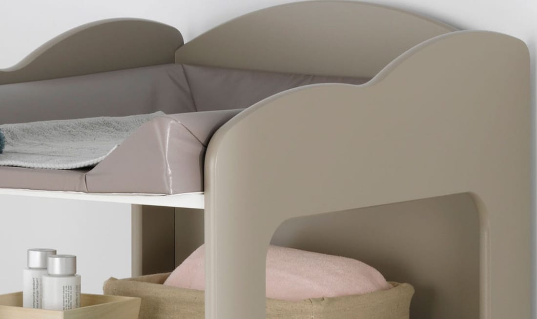 Table à langer bébé blanc et lin (Nateo Concept) - Couverture