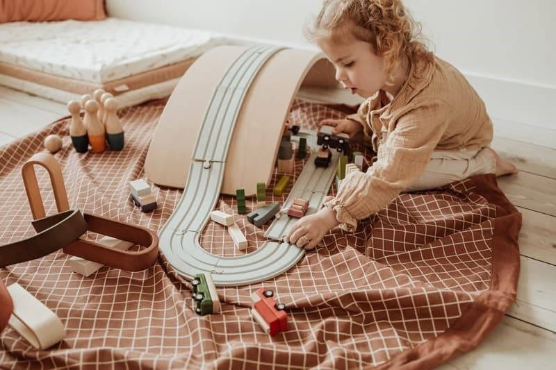 Play & Go - Sac à jouets 2 en 1 en coton bio Carreaux marron Organic