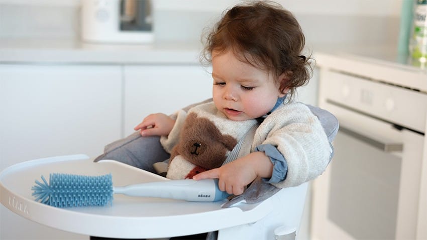 Goupillon en silicone - Bleu - Bleu/Blanc (Beaba) - Couverture