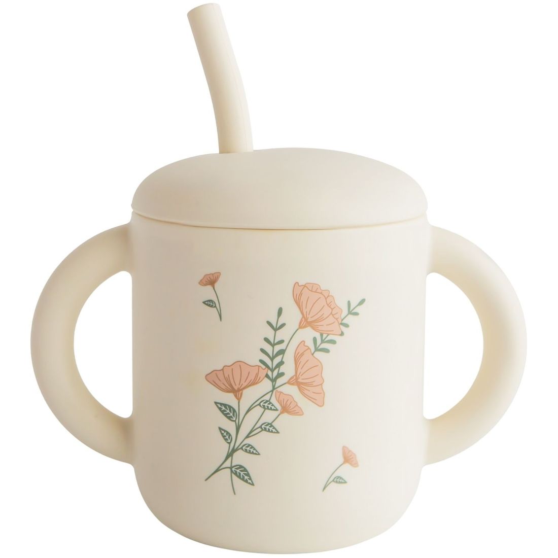 Tasse à paille Pink Flowers (Mushie) - Couverture