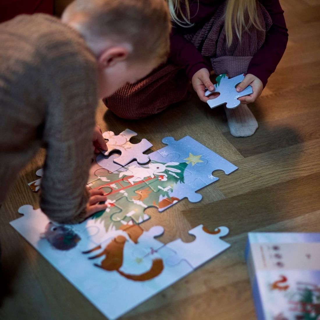 Puzzle Noel 30 Pièces, Dès 3 Ans Vert, Marron, Blanc (Filibabba) - Couverture