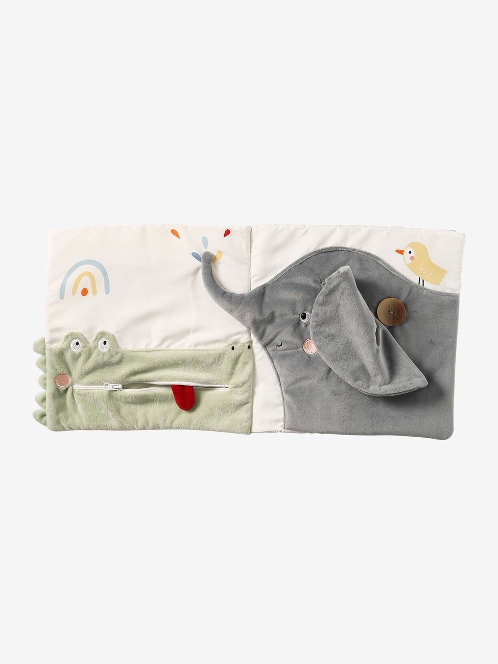 Livre bébé en tissu blanc (Vertbaudet) - Couverture