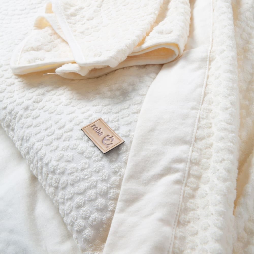 Couverture d'emmaillotage pour les promonades en coton Bio écru (roba) - Couverture