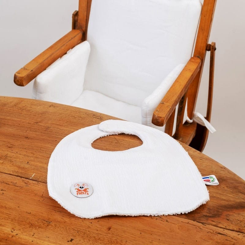 Bavoir en coton bio blanc (Papate) - Couverture