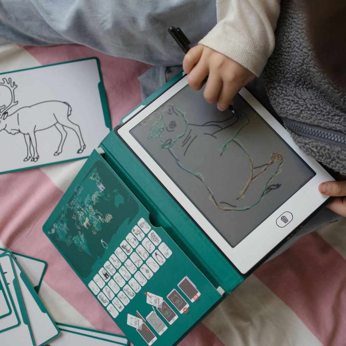 Tablette à dessin LCD KIDYDRAW-MINI Animaux autour du monde (dès 3 ans) (Kidywolf) - Couverture