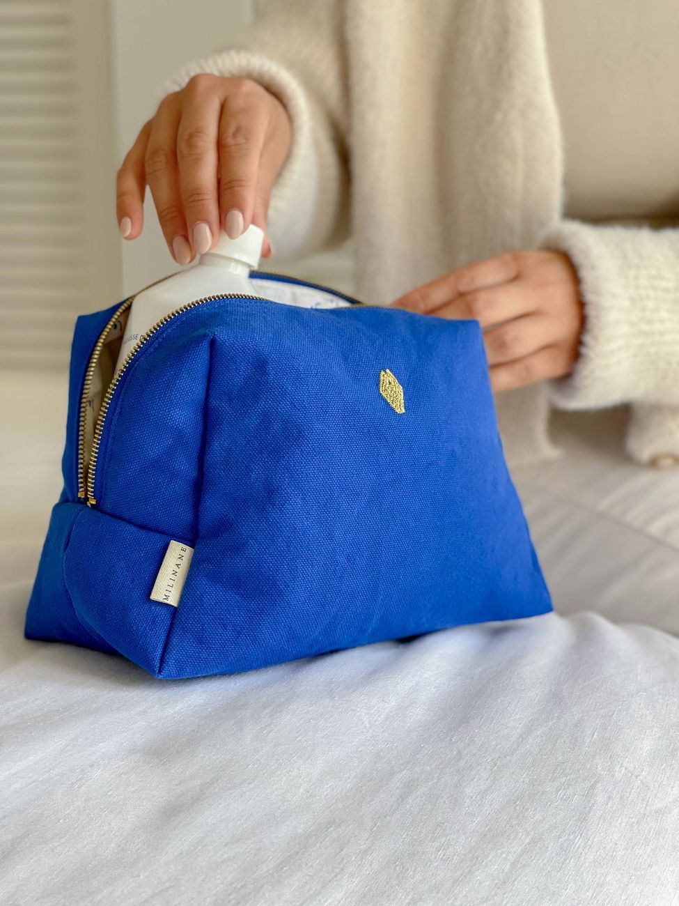 Trousse de toilette Jade Bleu Cobalt (Milinane) - Couverture