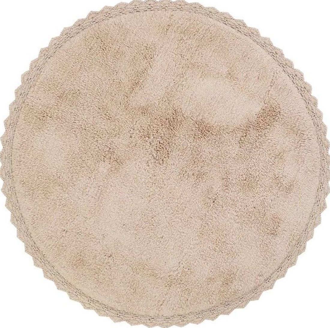Tapis Rond Coton Lavable Finition Crochet Perla Nude (Nattiot) - Couverture