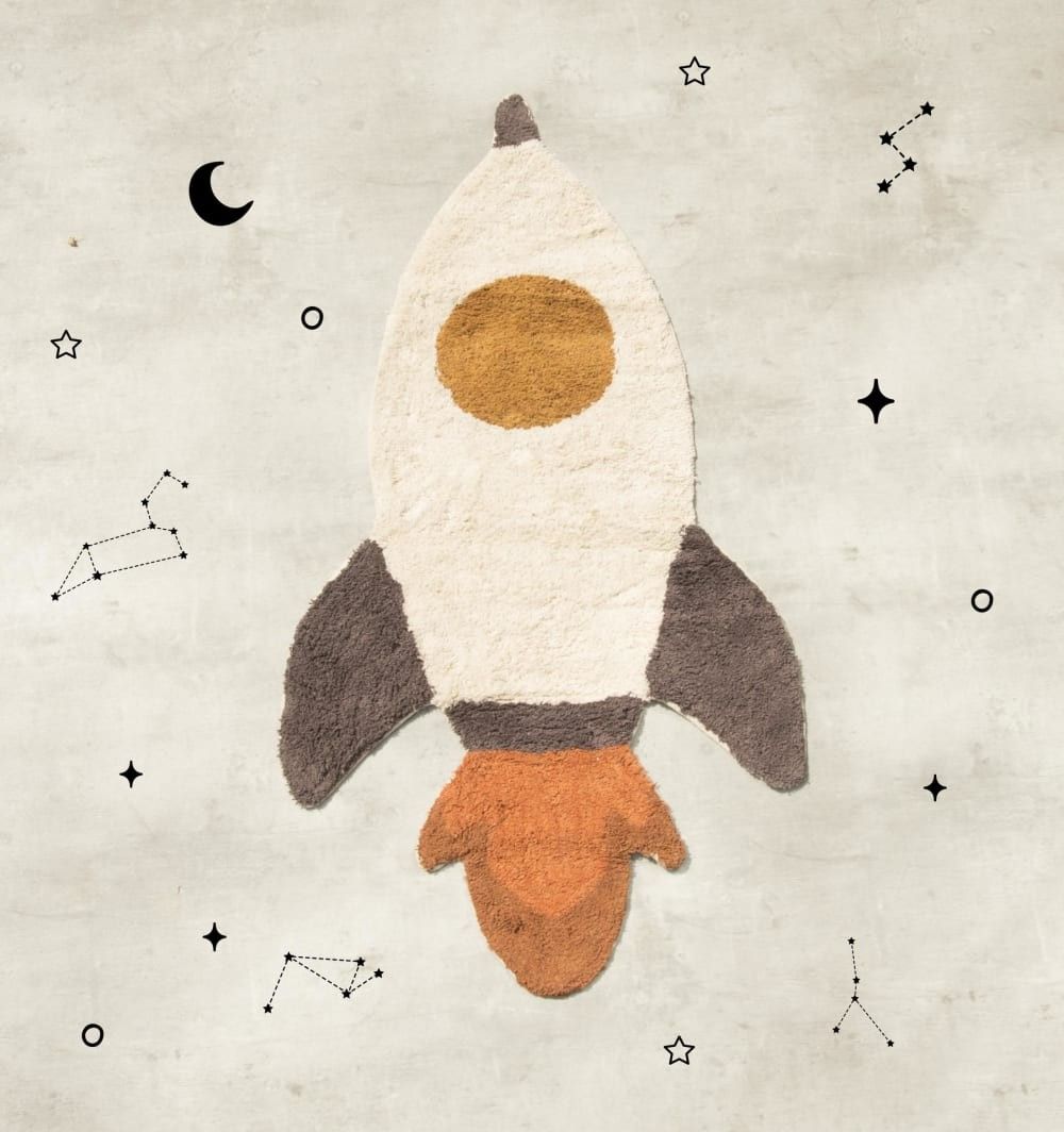 Tapis enfant coton forme de fusée S (RNT by Really Nice Things) - Couverture