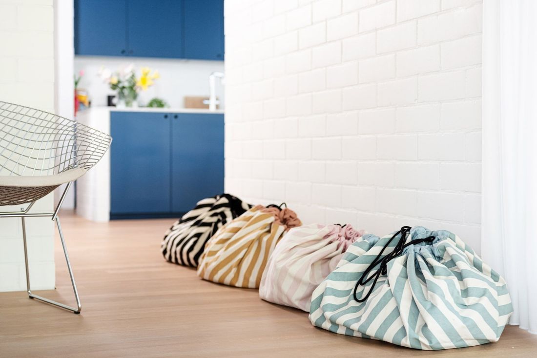 playmat & toy bag-stripes green (Play & Go) - Couverture